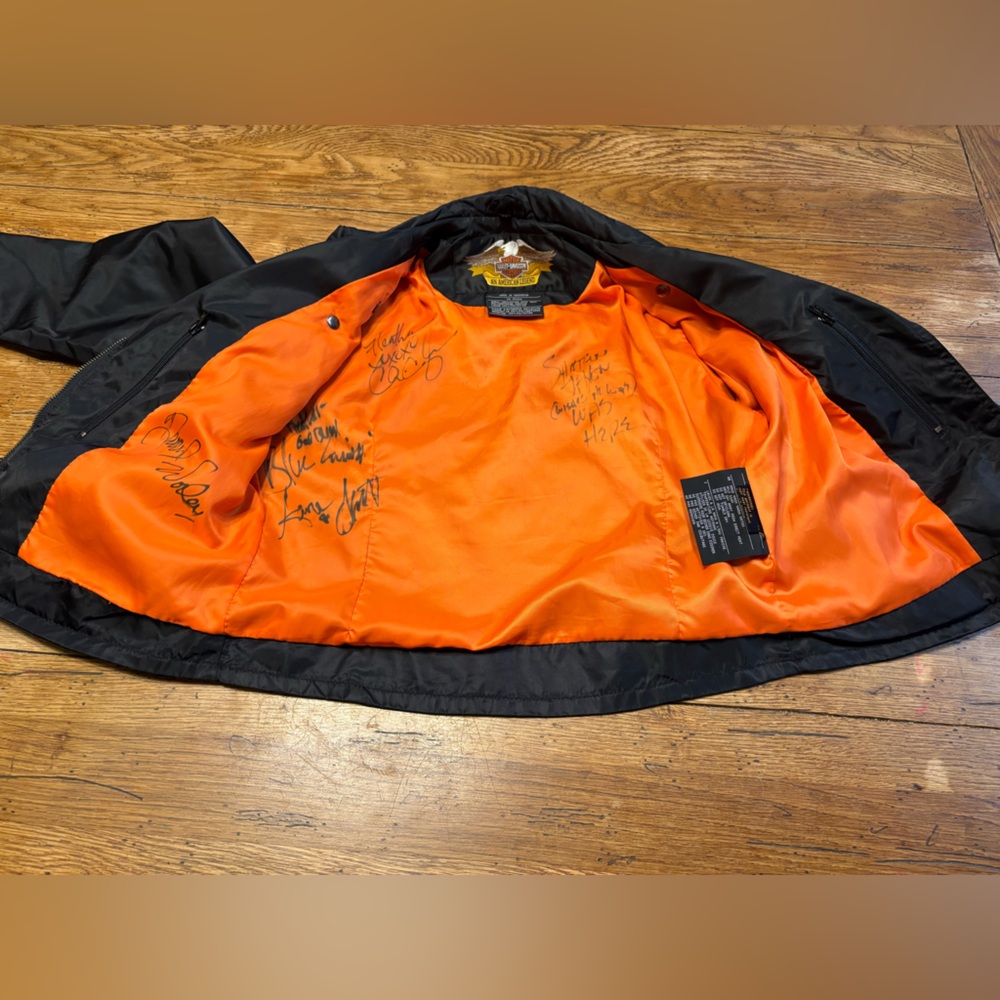 Harley-Davidson Autographed Women’s Biker/Riding Lightweight Nylon Moto Jacket M - Picture 5 of 11